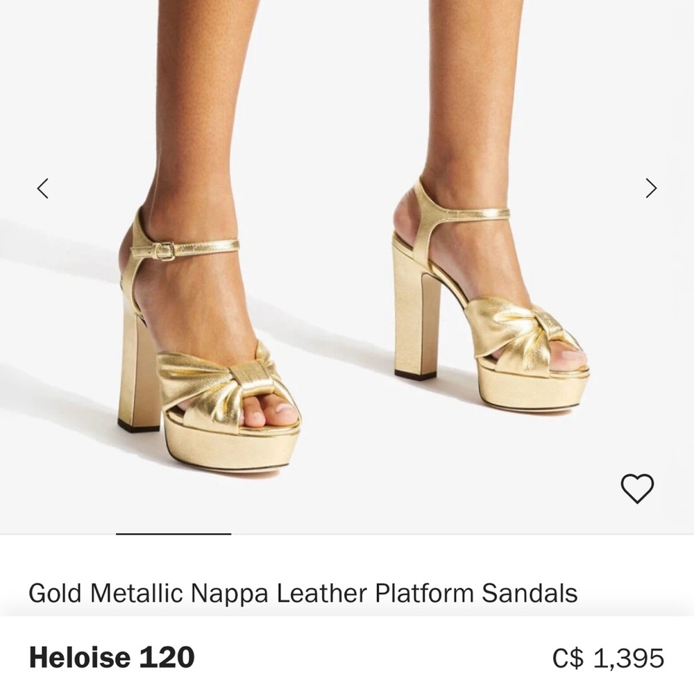 Authentic Jimmy Choo Metallic Gold Bow Heels size 40